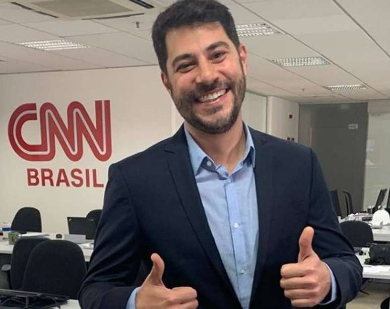 O jornalista Evaristo Costa na CNN Brasil, em São Paulo.