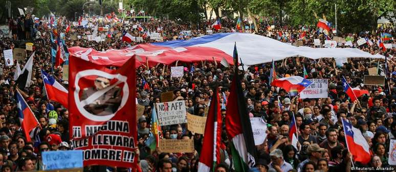 Protestos devem continuar a ocorrer nesta semana no Chile