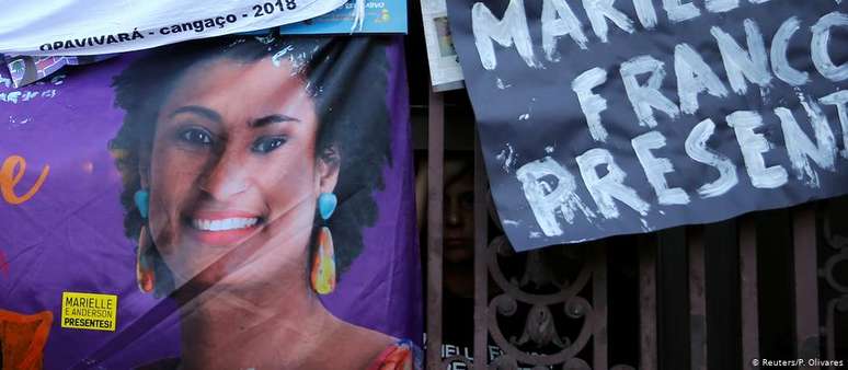 Protesto contra o assassinato de Marielle no Rio, em março de 2018