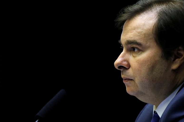 Brazil's Lower House President Rodrigo Maia looks on during a session to vote the pension reform bill at plenary of the Chamber of Deputies in Brasilia, Brazil, July 10, 2019. REUTERS/Adriano Machado