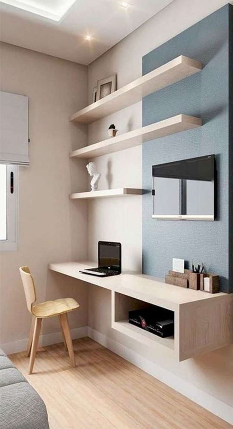49. Cadeira para escrivaninha de quarto moderno – Por: Decoração de Casa