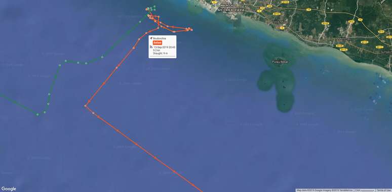 O navio descarregou seu conte&uacute;do na costa da Mal&aacute;sia entre os dias 3 e 13 de setembro, segundo ag&ecirc;ncia. Depois, seguiu para a Nig&eacute;ria e agora sinaliza em dire&ccedil;&atilde;o &agrave; Indon&eacute;sia