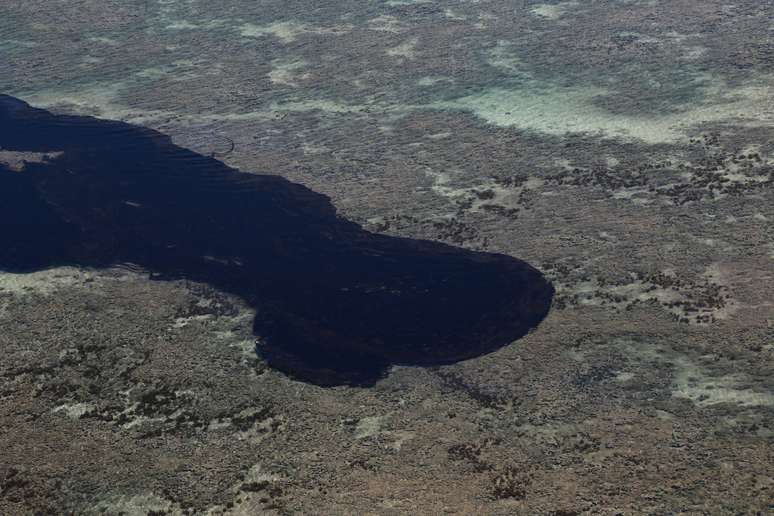 Vista de óleo em praia em Maragogi, Alagoas
17/10/2019 REUTERS/Diego Nigro