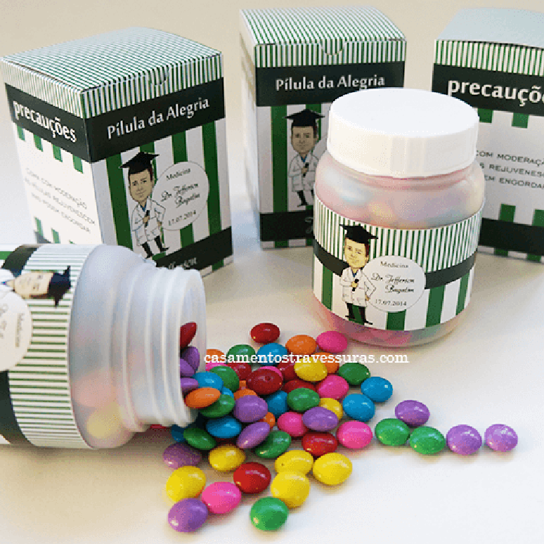 66. Pote de doces simulando rem&eacute;dios &ndash; Por: Casamentos e Travessuras