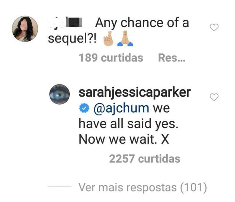 Resposta dada por Sarah Jessica Parker sobre uma possível continuação do filme 'Abracadabra'.