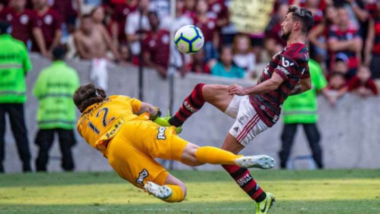 Cássio na derrota do Corinthians para o Flamengo na tarde deste domingo (Foto: Marcelo Cortes / Flamengo)