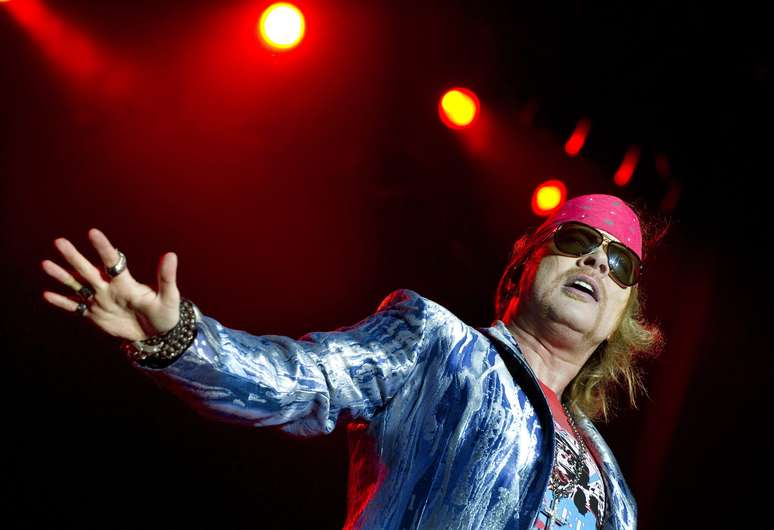 Axl Rose, do Guns N&#039; Roses, durante apresentação no Sweden Rock Festival 2010