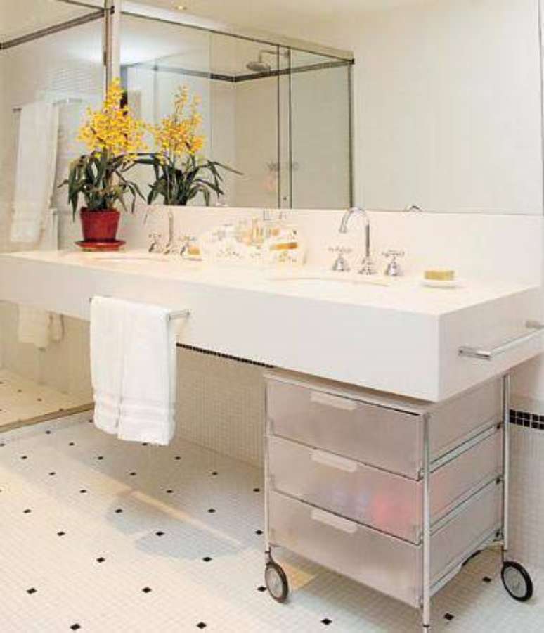 39. Gaveteiro para banheiro &ndash; Por: Construindo Minha Casa Clean