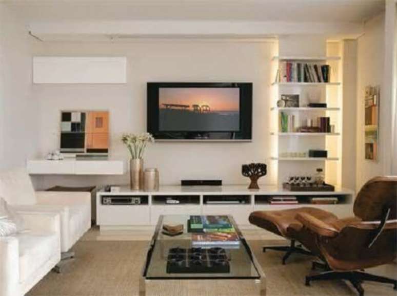 22. Poltronas confort&aacute;veis para sala de tv. Fonte: Pinterest
