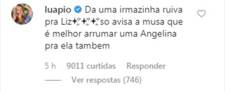 Comentário de Luana Piovani na publicação do ex-marido.