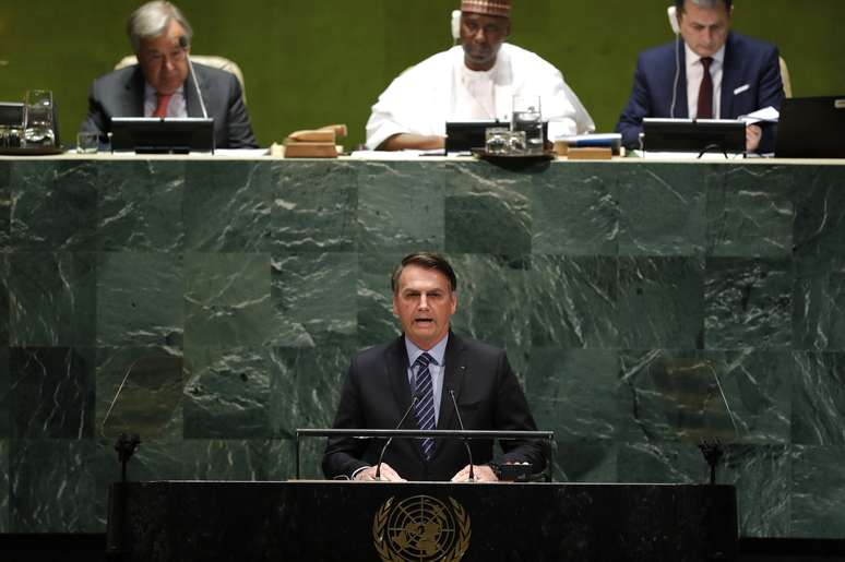 Presidente Jair Bolsonaro discursa na Assembleia-Geral da ONU em Nova York
24/09/2019 REUTERS/Lucas Jackson