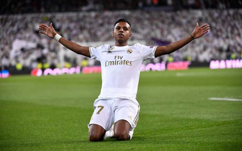 Rodrygo se destacou na goleada do Real Madrid(Foto: PIERRE-PHILIPPE MARCOU / AFP)