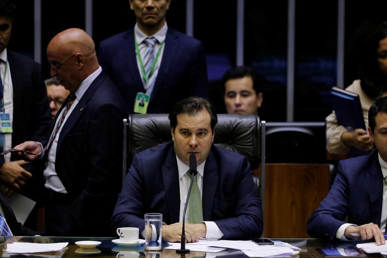 Presidente da Câmara, Rodrigo Maia, fala durante sessão do plenário
02/04/2019
REUTERS/Adriano Machado