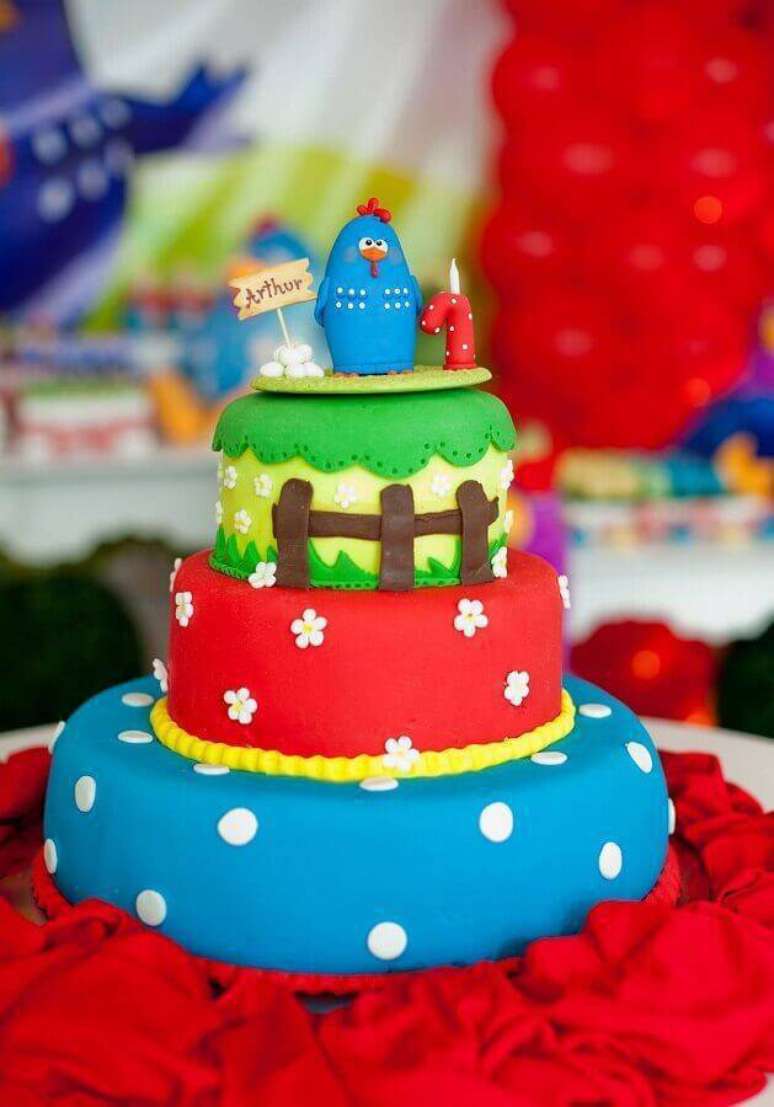 9. Lembre-se que o bolo personalizado faz parte da decoração da mesa para festa de aniversário – Foto: Assetproject