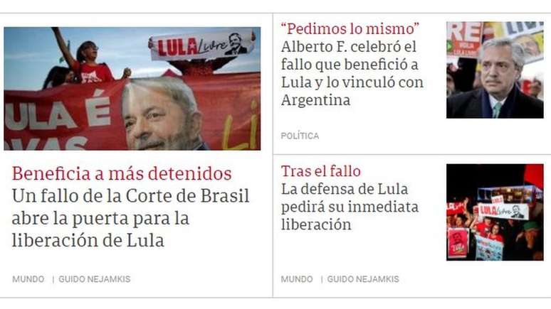 Clarín publicou texto de correspondente no Brasil e fala do presidente argentino recém-eleito, que comemorou possibilidade de soltura de Lula