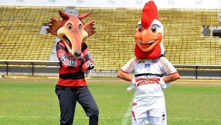 Mascotes dos dois rivais no Piauí reunidos para promover Rivengo de 2015