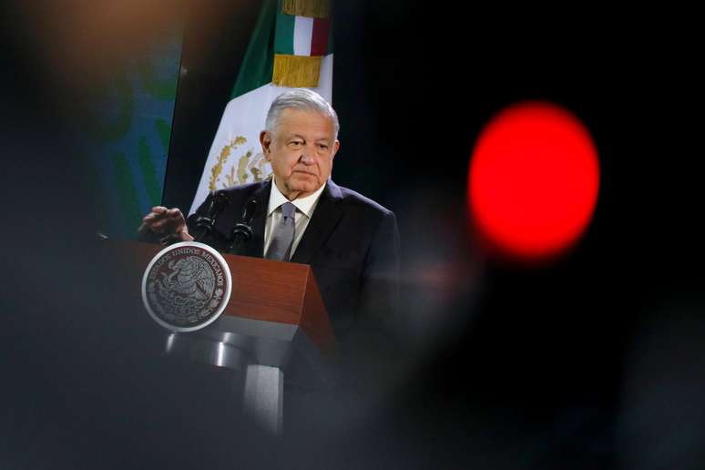 Presidente do México, Andrés Manuel López Obrador, durante entrevista coletiva na cidade de Oaxaca 
18/10/2019
REUTERS/Jorge Luis Plata