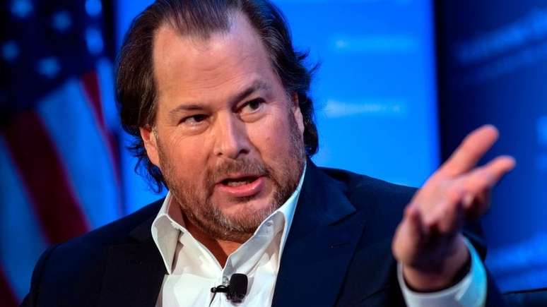 O chefe da Salesforce, Marc Benioff, aconselhou Liu e seus parceiros quando eles estavam começando