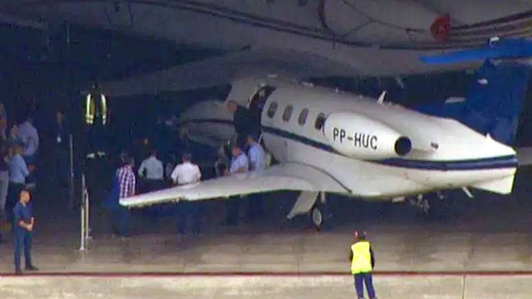 Aeronave utilizada pelo ex-presidente Lula para viajar de Curitiba a São Paulo