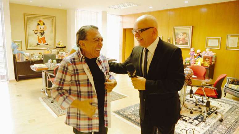 Marcelo Tas conversa com Mauricio de Sousa em reportagem do 'CQC' em 2014. &nbsp;