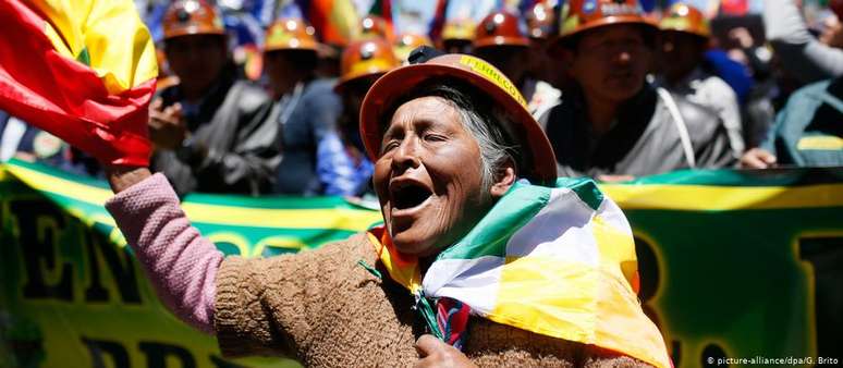 Manifestante pró-Morales: protestos levaram milhares de pessoas às ruas da Bolívia