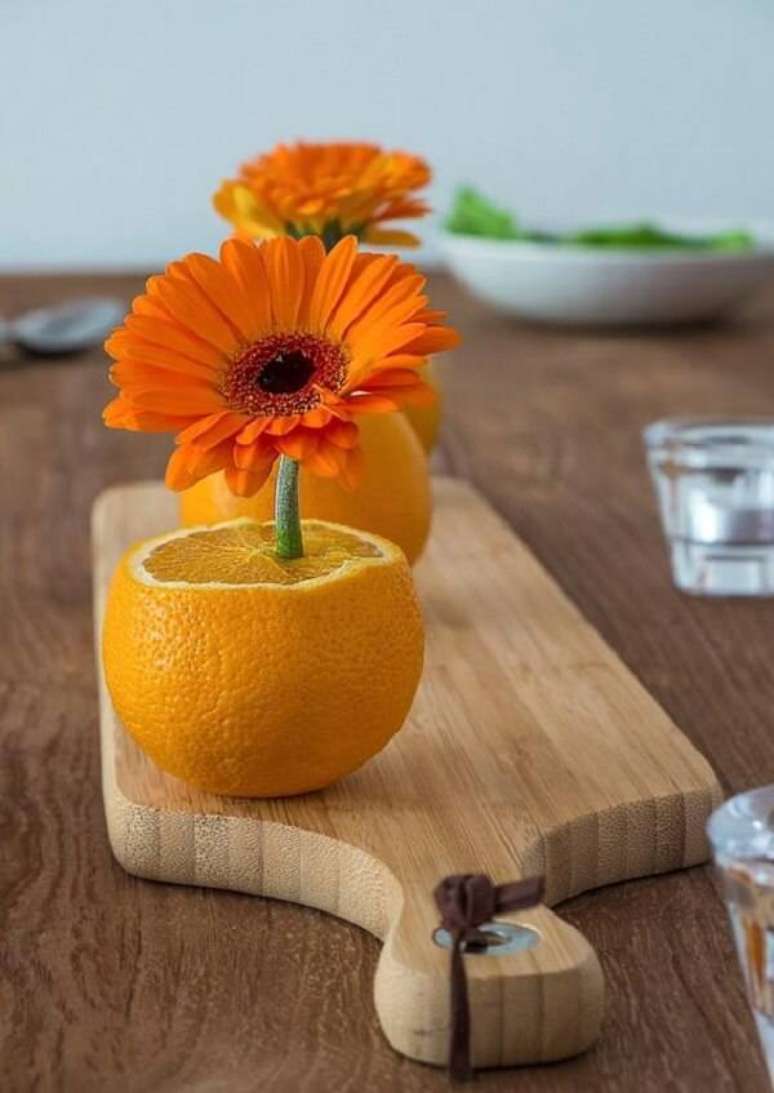 1. A flor de gérbera laranja traz alegria para o ambiente. Fonte: Pinterest