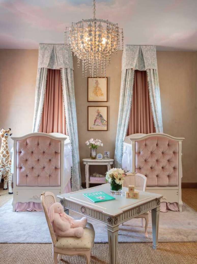 56. Temas para quarto de beb&ecirc; feminino compartilhado &ndash; Por: Apartamento Decorado Pequeno