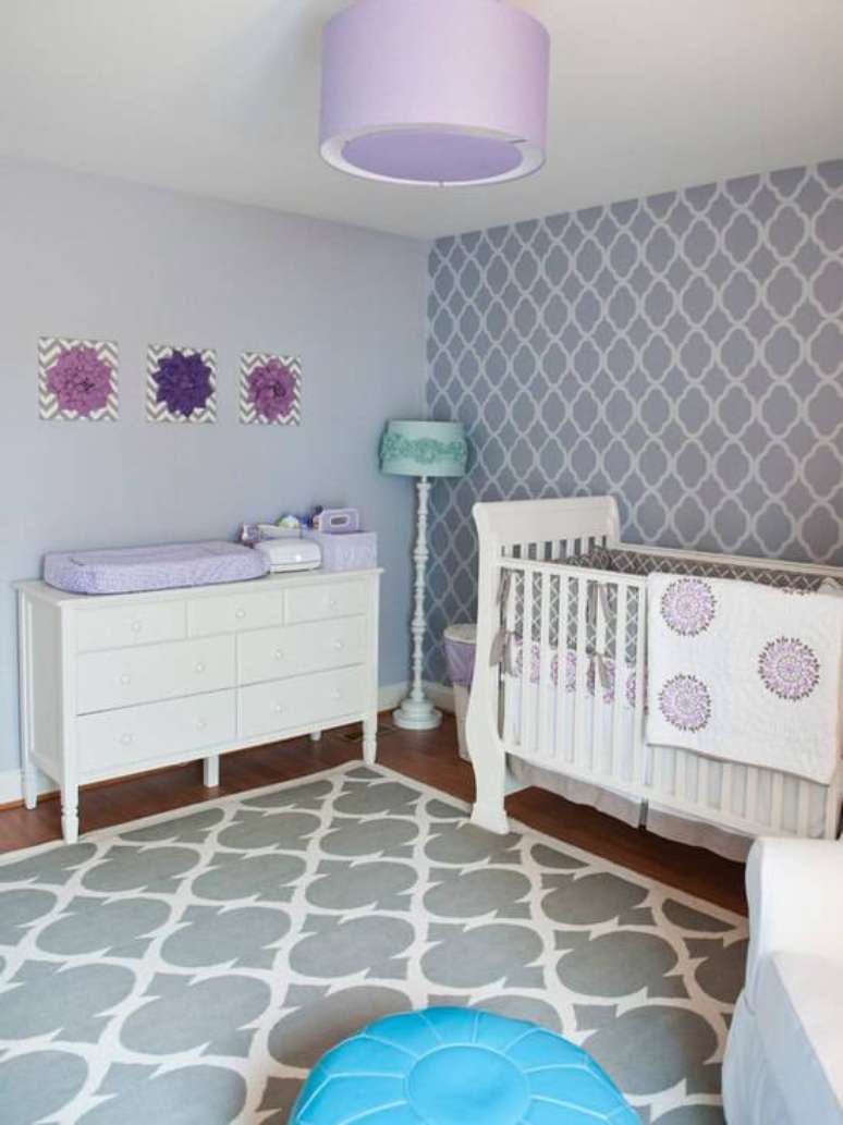 31. Temas para quarto de bebê lilás – Por: Pinterest