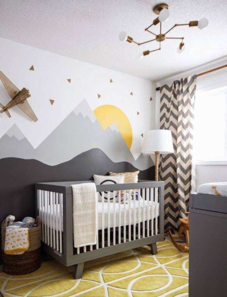 42. Temas para quarto de bebê com papel de parede diferentes – Por: Pinterest