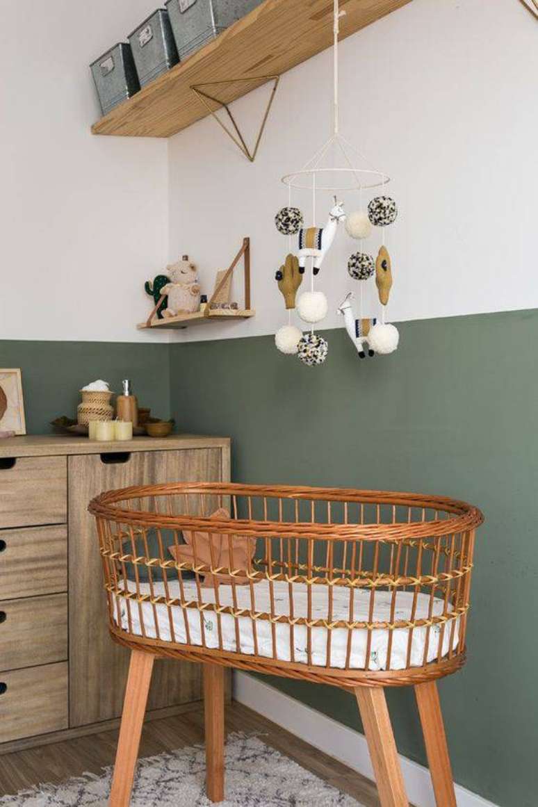 46. Temas para quarto de bebê masculino verde e branco – Por: Casa Vogue