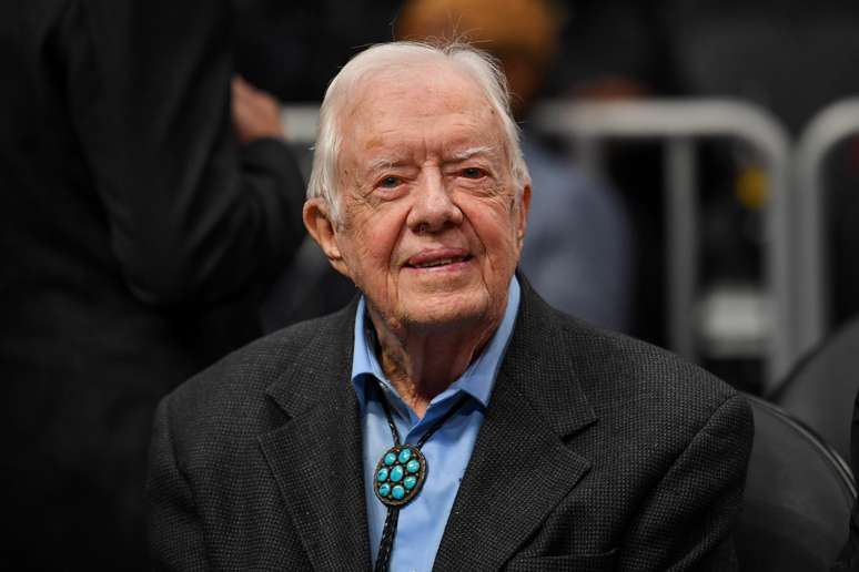 Ex-presidente dos EUA Jimmy Carter acompanha jogo de basquete na State Farm Arena, em Atlanta, EUA
Dale Zanine-USA TODAY