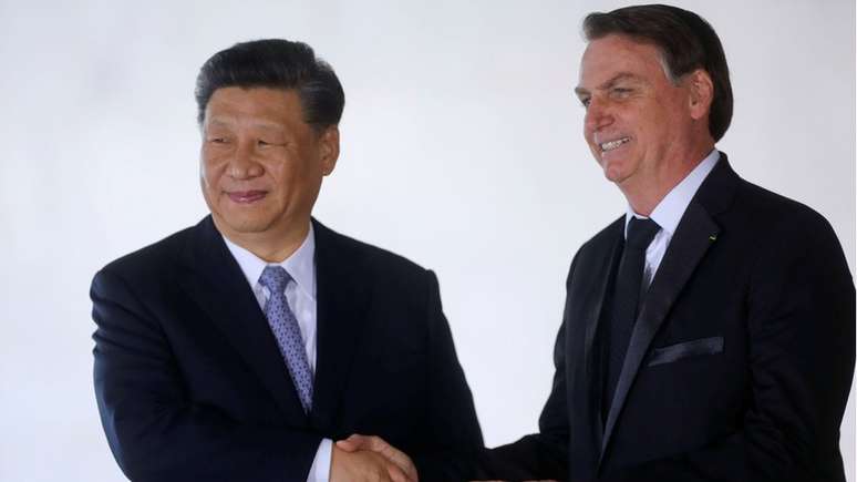 O presidente Jair Bolsonaro recebeu o líder chinês Xi Jinping na cúpula do Brics