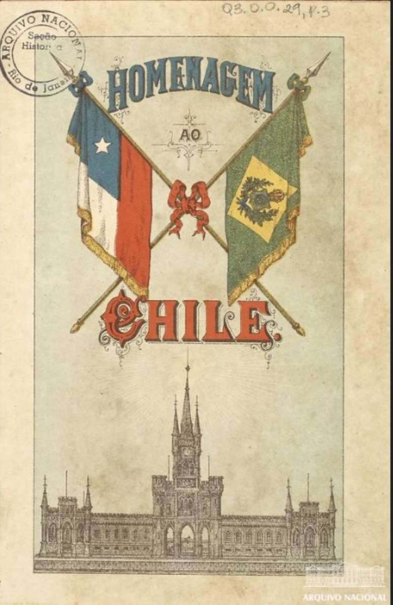 Capa do card&aacute;pio do banquete do baile da Ilha Fiscal