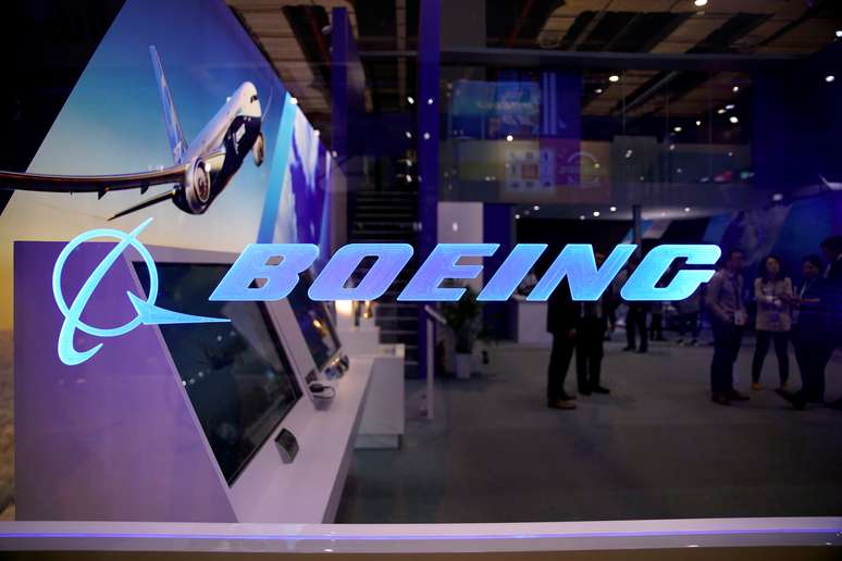 Logotipo da Boeing durante feita do setor de aviação, em Xangai, China. 6/11/2019.  REUTERS/Aly Song