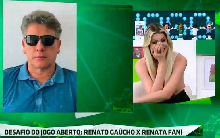 Vídeo com Renato Gaúcho foi usado durante o programa "Jogo Aberto" (Foto: Reprodução/Band)