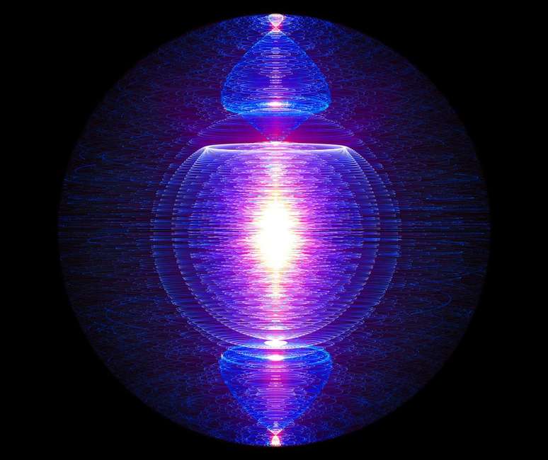 Perspectiva art&iacute;stica de uma rea&ccedil;&atilde;o de fus&atilde;o nuclear