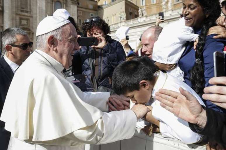 Papa Francisco durante audiência geral no Vaticano