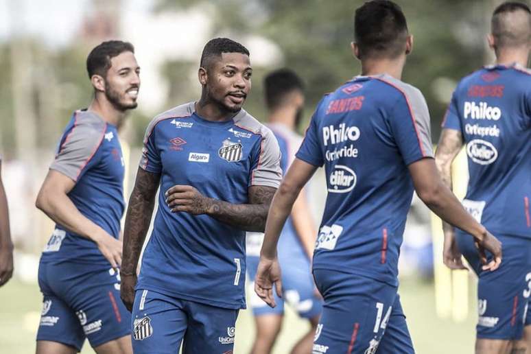 Marinho, em treino do Santos, no CT Rei Pelé (Ivan Storti/Santos FC)