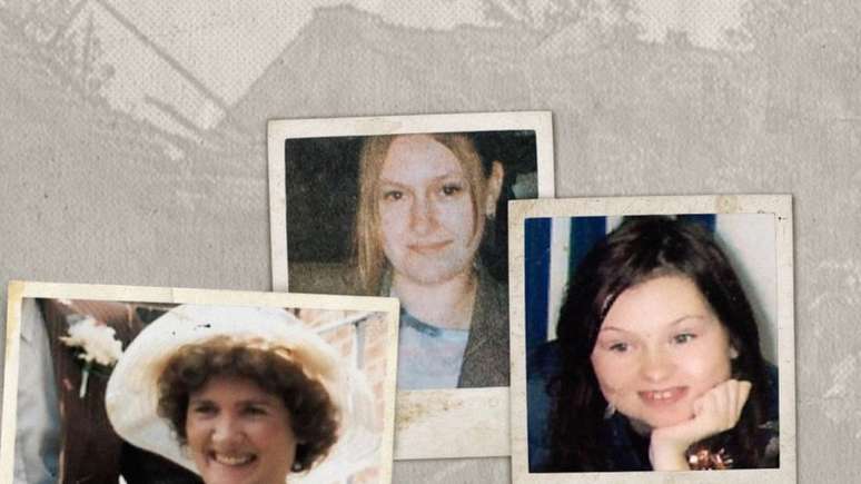 No incêndio, morreram Lucy (ao centro), sua mãe Linda (à esquerda) e sua irmã Sarah.