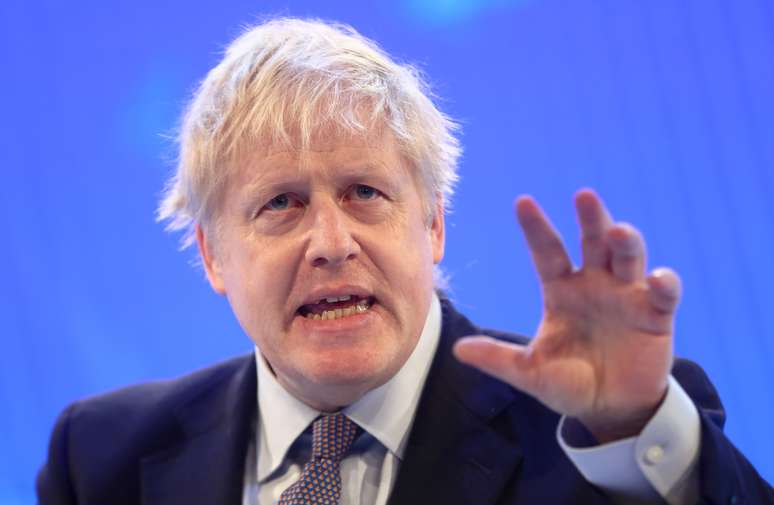 Premiê britânico, Boris Johnson, durante conferência em Londres
18/11/2019 REUTERS/Simon Dawson 