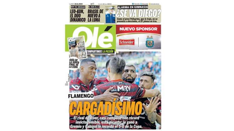 Olé destacou a campanha do Flamengo no Brasileiro. (Reprodução)