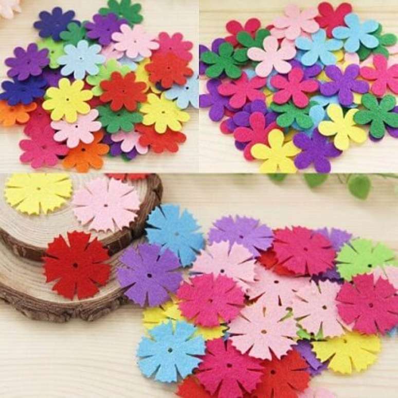 47. Flores de EVA pequenas coloridas. Fonte: Pinterest