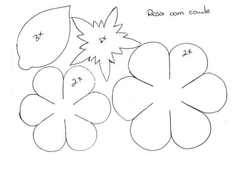 16. Molde de flor em EVA para quem quer fazer uma rosa com caule. Fonte: Pinterest