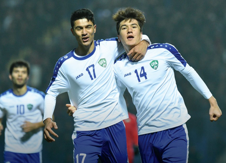 Uzbequistão fez 2 a 0 na Palestina e assumiu a liderança do grupo D (Foto: Reprodução)