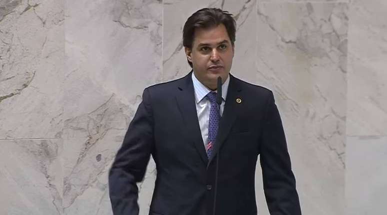 O deputado estadual Frederico D'Ávila (PSL) durante sessão plenária em outubro na Assembleia Legislativa do Estado de São Paulo.