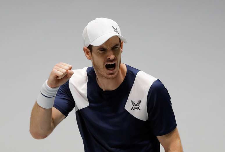 Andy Murray após marcar conra Tallon Griekspoor  em Jogo na Copa Davis, em Madri, Espanha. 20/11/2019 REUTERS/Susana Vera