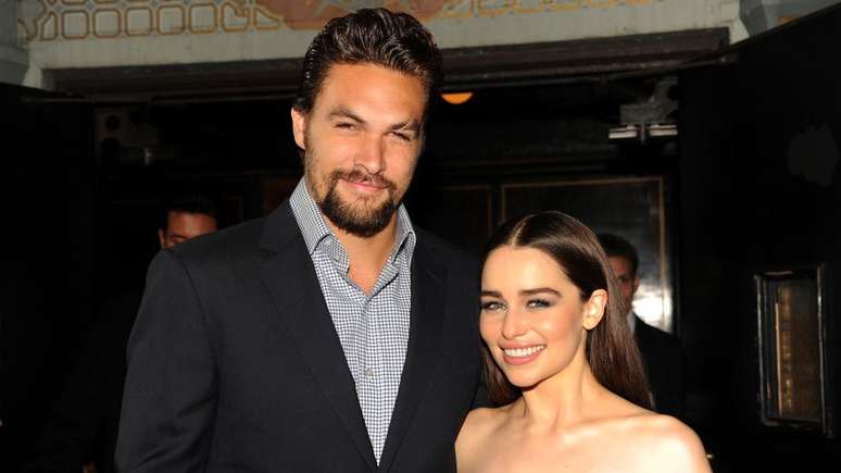 Jason e Emilia no lan&ccedil;amento da terceira temporada da s&eacute;rie, em 2013