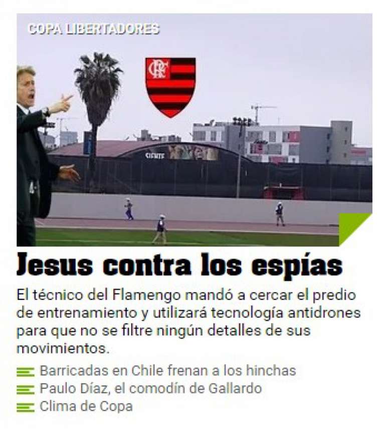"Jesus contra os espiões", diz a matéria no site do "Olé" (Reprodução)