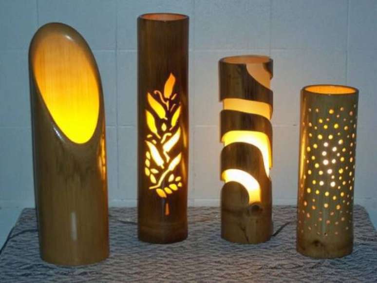 39. Crie lindas luminárias a partir do artesanato com bambu grosso. Fonte: Pinterest