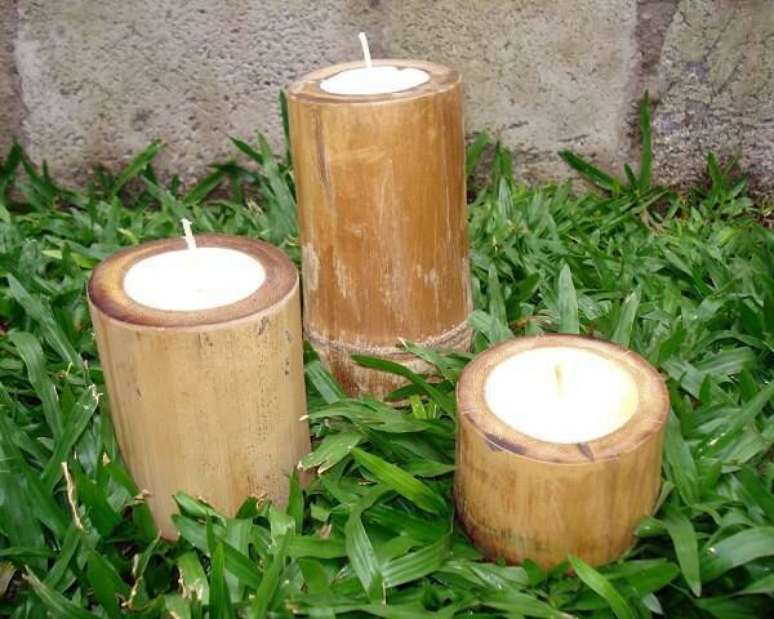 74. Velas feitas de artesanato com bambu. Fonte: Pinterest